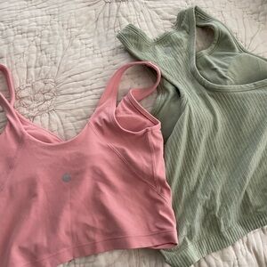 2 lululemon short tanks, size 4/6 no tags, but like new!